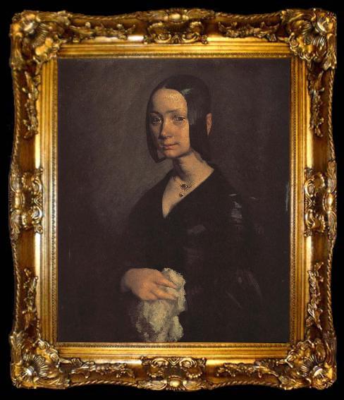 framed  Jean Francois Millet Portrait of Aupuli, ta009-2